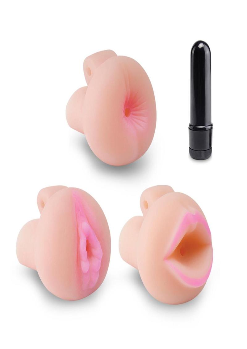 Pump Worx Travel Trio 9 Piece Penis Pump and Pleasure Sleeve Set - Black and Vanilla