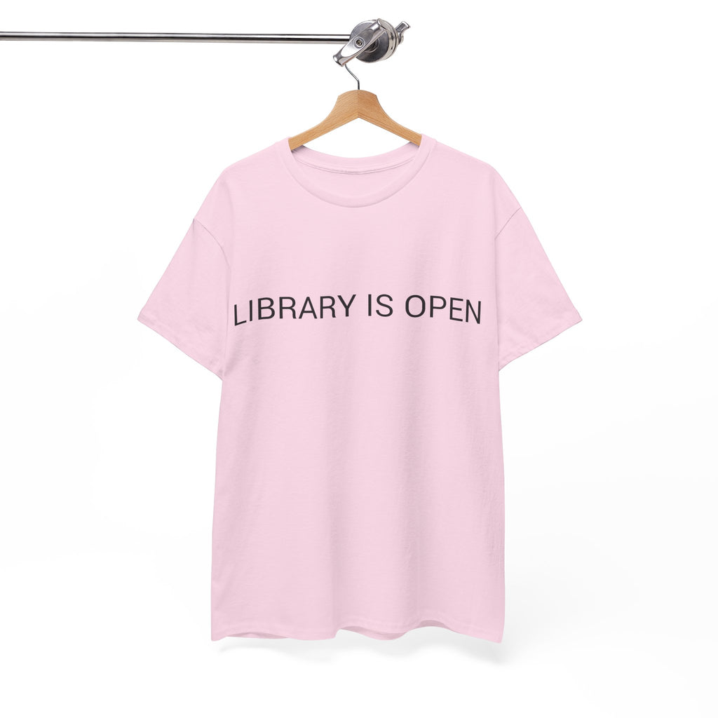 LIBRARY IS OPEN TEE BY CULTUREEDIT AVAILABLE IN 13 COLORS