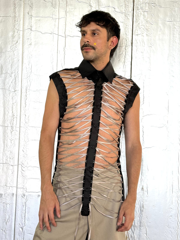 GMBH SAM LACE SLEEVELESS SHIRT