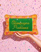 Champagne Problems Needlepoint Pillow