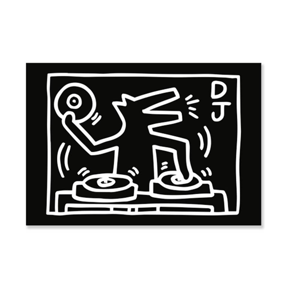 Keith Haring Black / White Dj Dog Magnet
