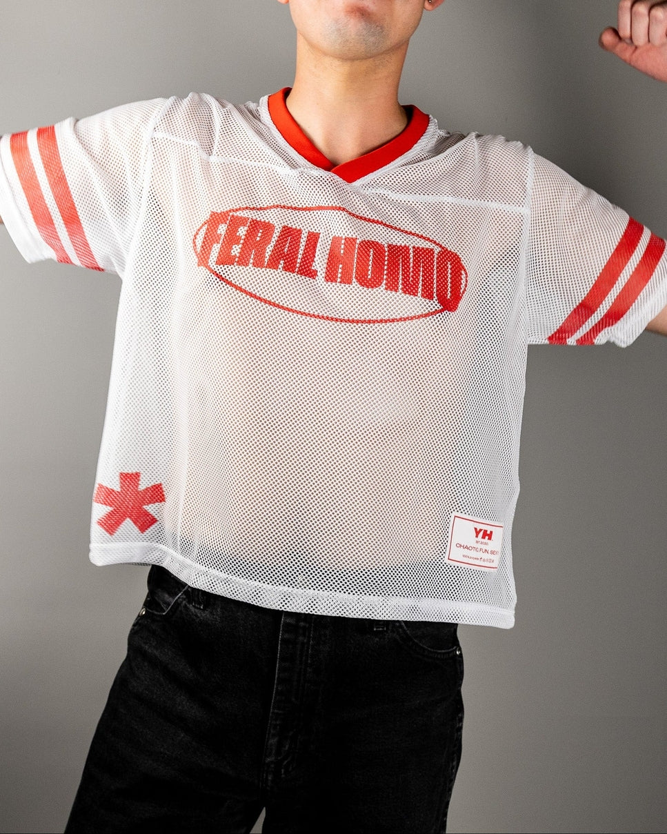 Feral Homo Mesh Jersey - White / Red