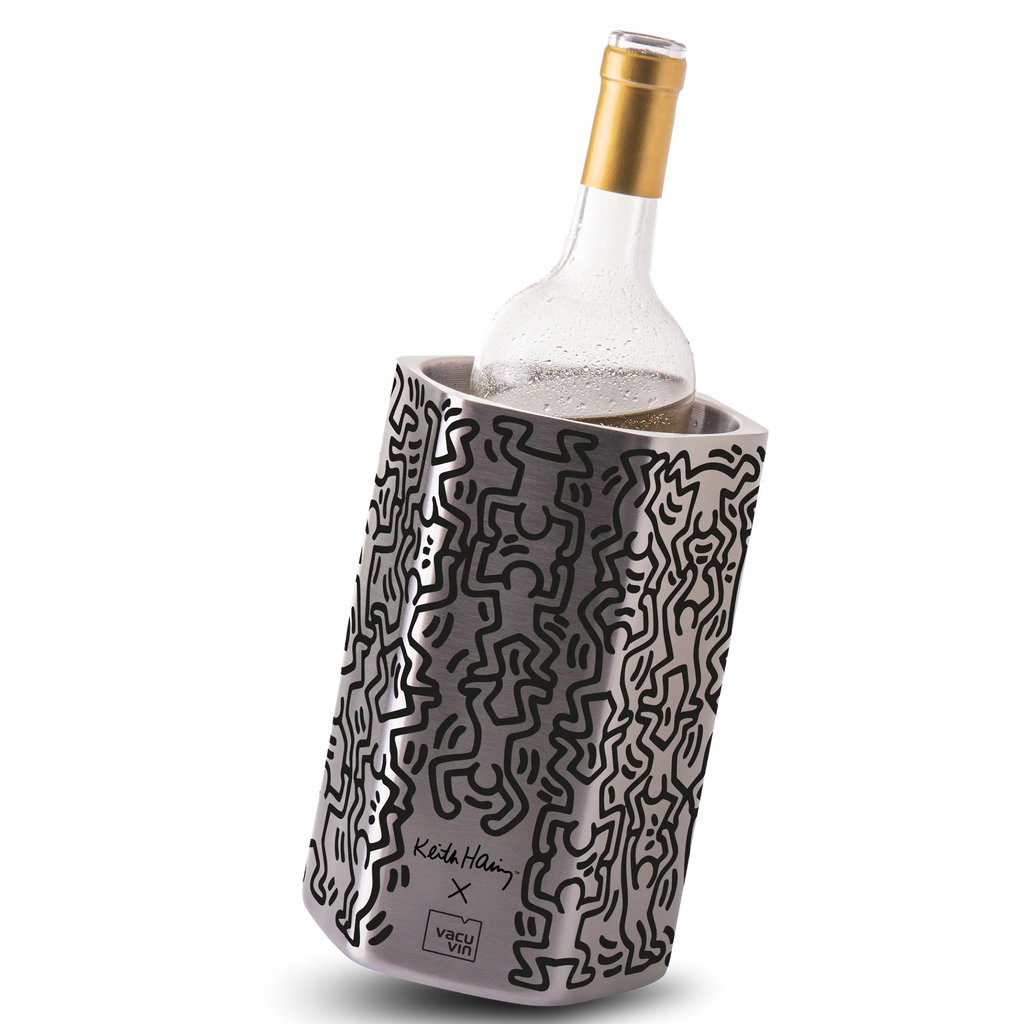 Vacu Vin Wine Cooler Hive x Keith Haring stainless steel wine cooler