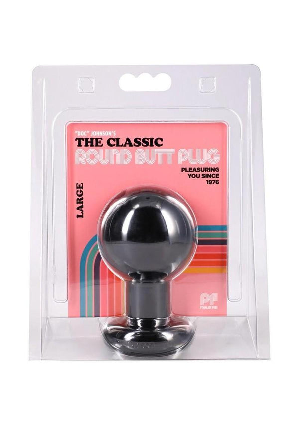The Classic Round Butt Plug - Large - Black