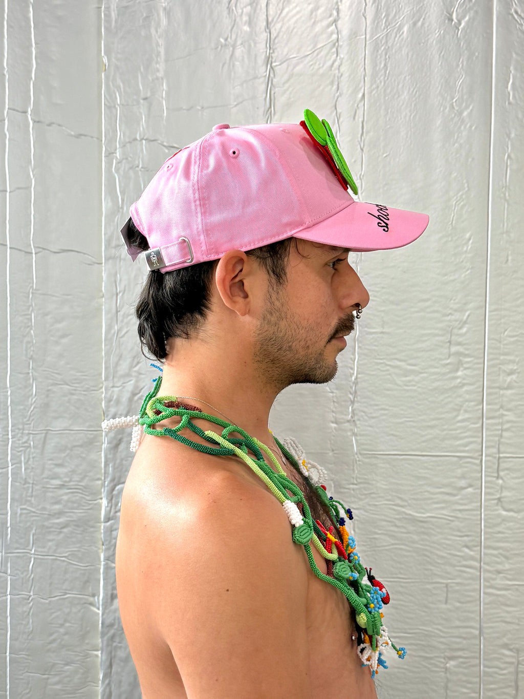 Smiley Cap in Pink by Walter van Beirendonck