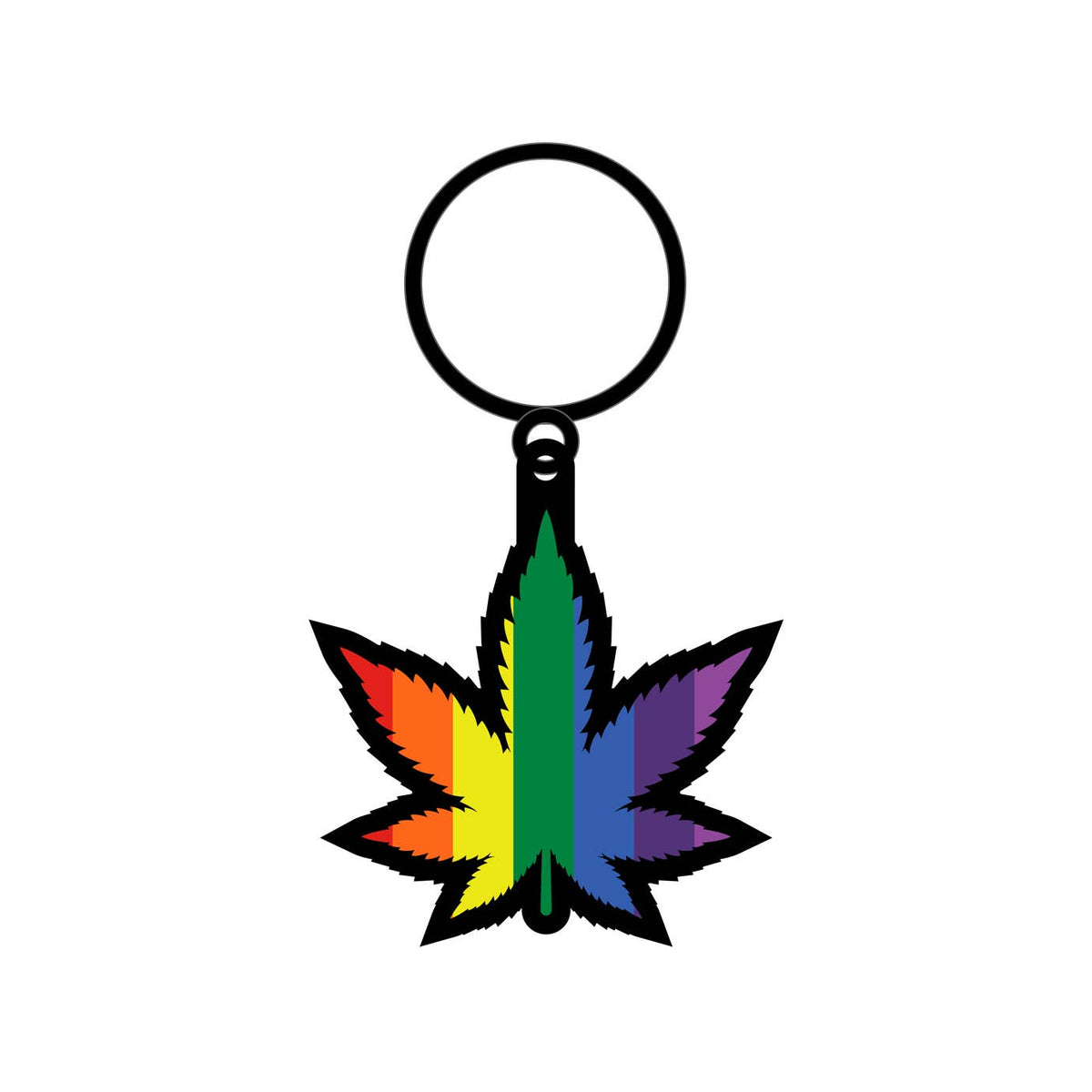 Rainbow Leaf Keychain