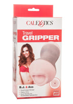 Travel Gripper Dual Density Stroker - Mouth and Ass - Pink