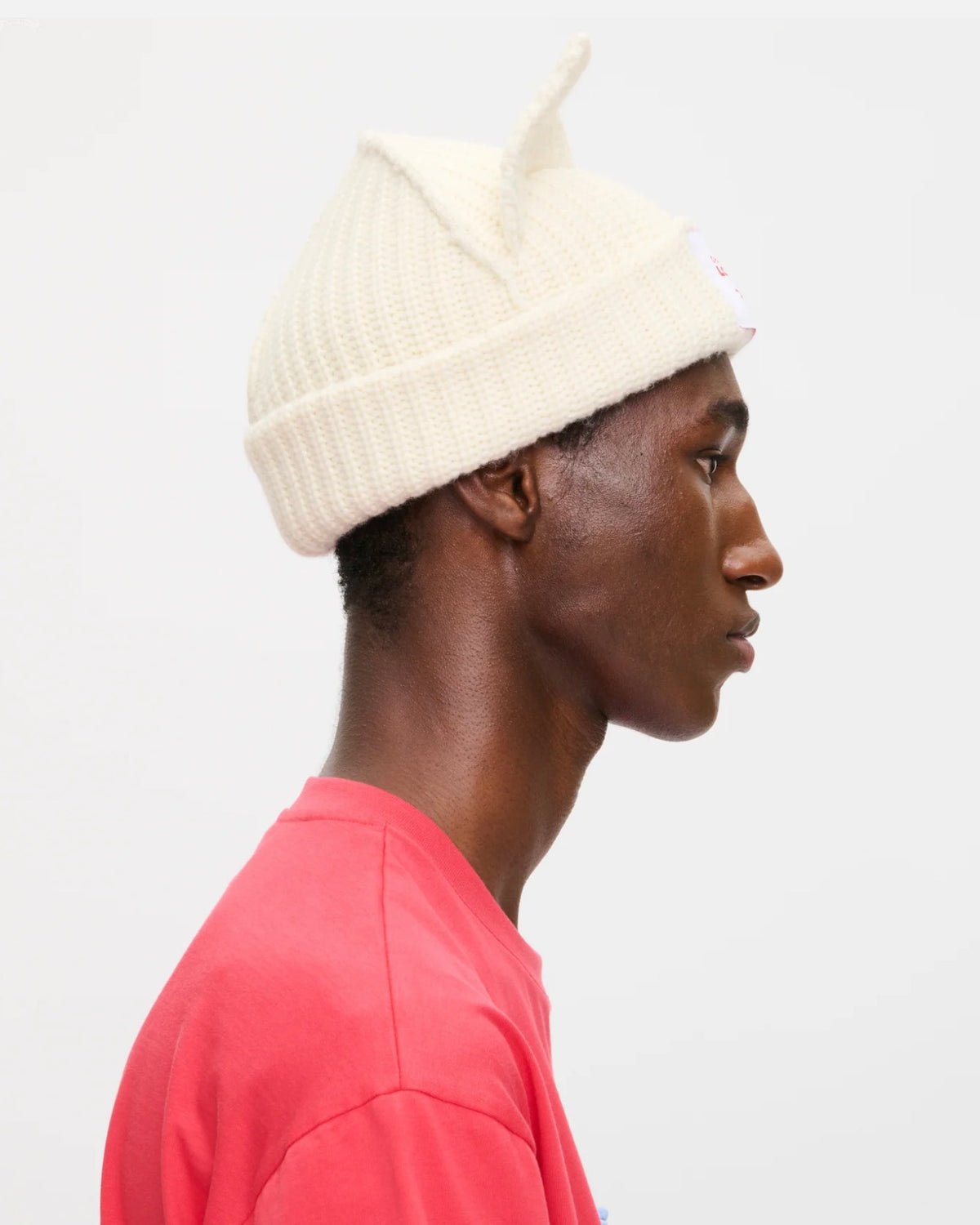 LOVERBOY BY CHARLES JEFFREY CHUNKY EARS BEANIE WHITE