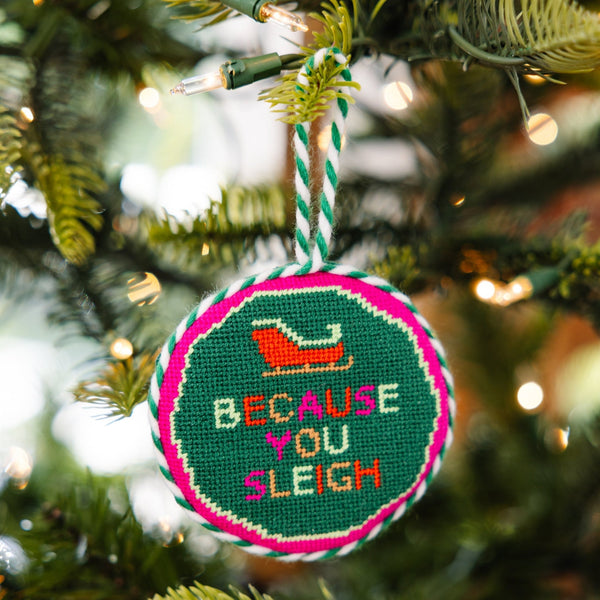 Sleigh Needlepoint Ornament