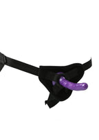 Sex & Mischief Strap-On and Silicone Dildo Kit - Black/Purple
