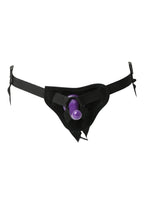 Sex & Mischief Strap-On and Silicone Dildo Kit - Black/Purple