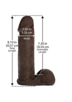 Vac-U-Lock Ultraskyn Dildo 8in - Black