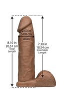 Vac-U-Lock Ultraskyn Dildo 8in - Chocolate