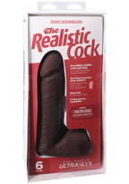 The Realistic Cock Ultraskyn Dildo 6in - Chocolate