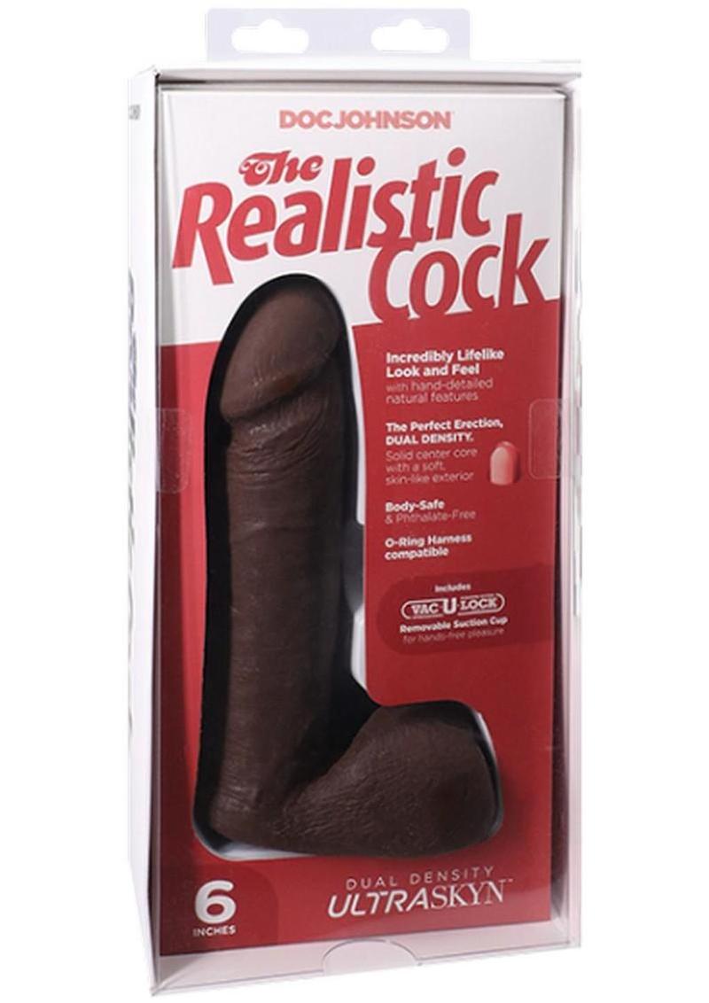 The Realistic Cock Ultraskyn Dildo 6in - Chocolate