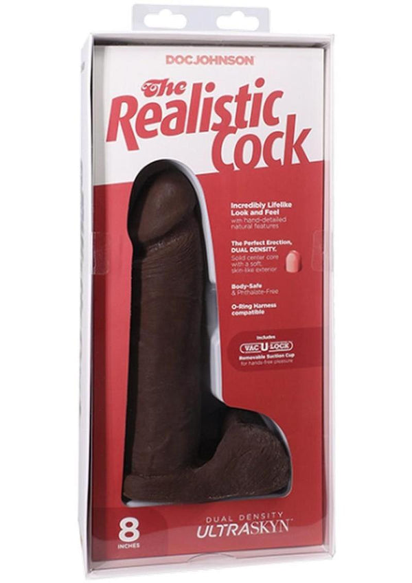 The Realistic Cock Ultraskyn Dildo 8in - Black