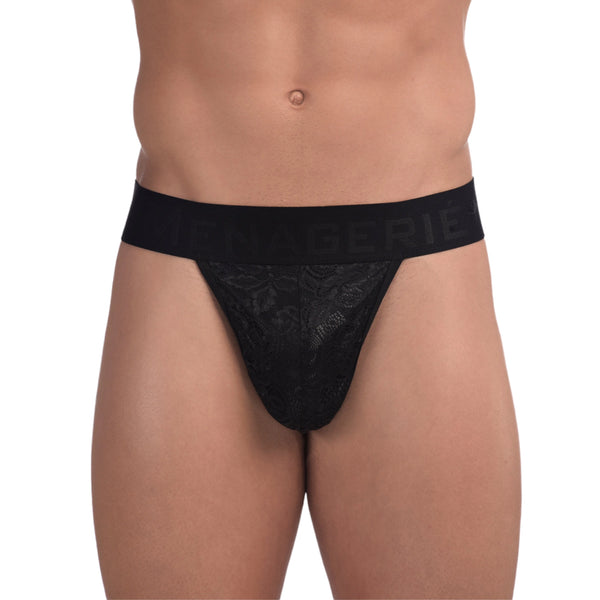 Menagerie Intimates Band Thong Black Rose