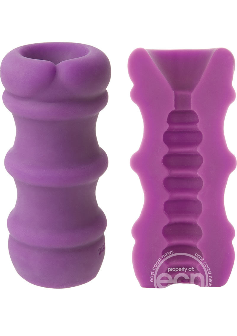 Mood Pleaser Thick Ribbed Ultraskyn Masturbator - Purple