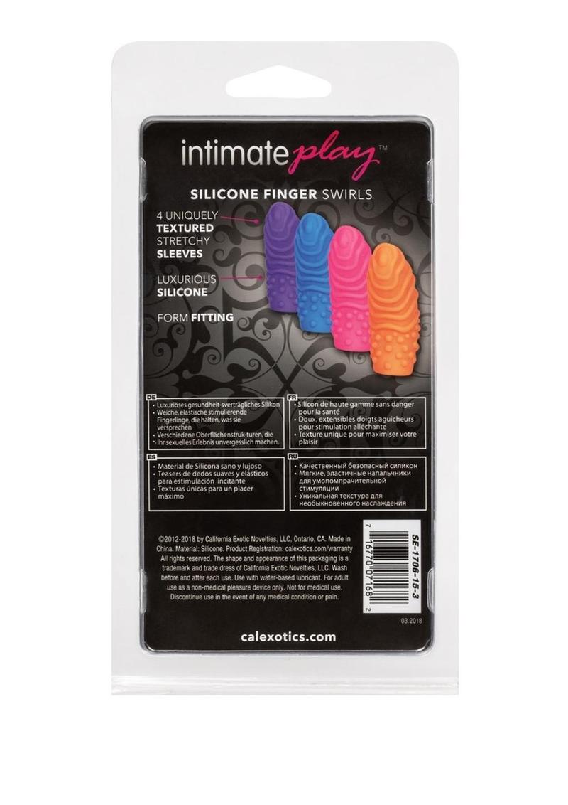 Intimate Play Silicone Finger Swirls Finger Massagers (4 Pack) - Assorted Colors