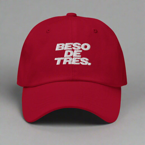Beso De Tres Dad Hat in Cranberry