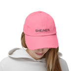 SHE/HER Distressed Cap in 6 colors