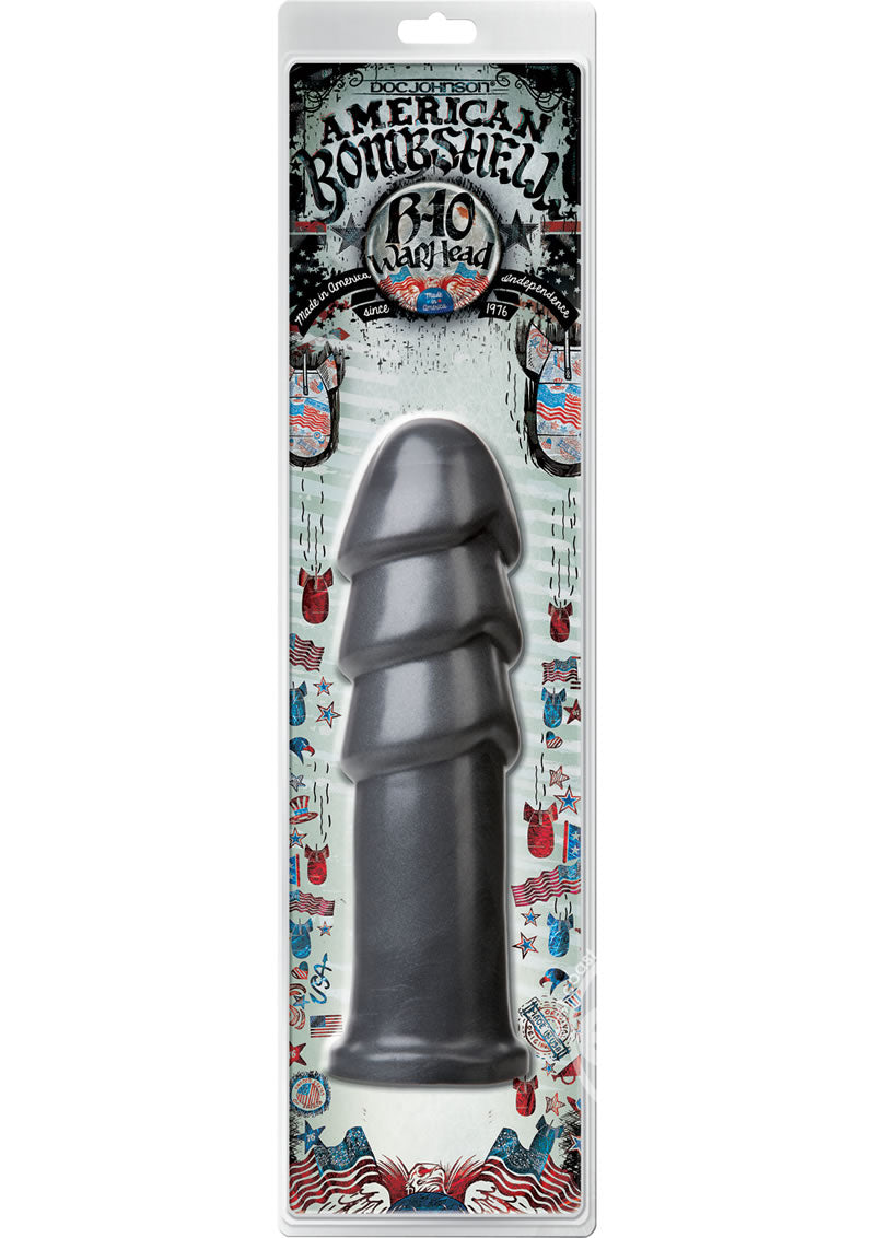 American Bombshell B-10 Warhead Dildo 10.1in - Gun Metal