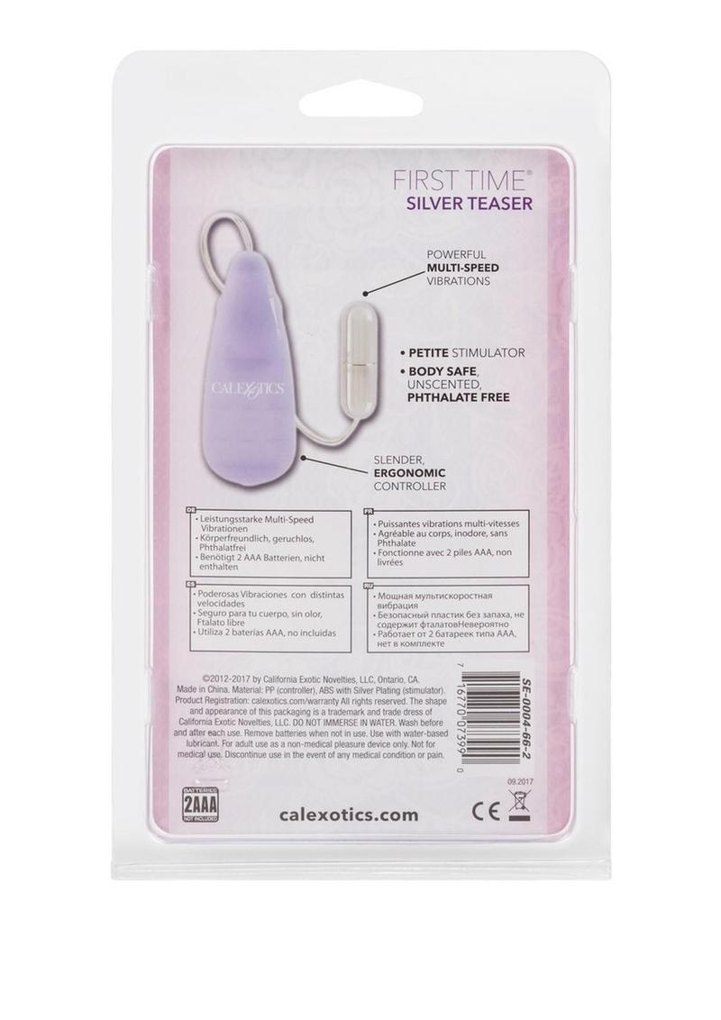 First Time Satin Teaser Bullet with Wired Remote Control - Purple
