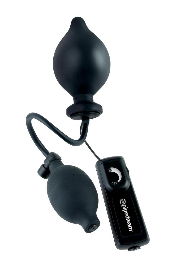 Fetish Fantasy Extreme Vibrating Inflatable Sphincter Stretcher Butt Plug with Wired Remote Control - Black
