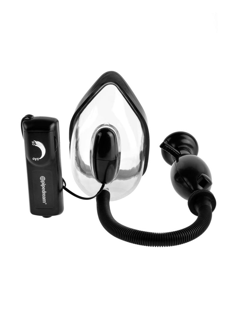 Fetish Fantasy Extreme Vibrating Pussy Pump with Wired Remote Control - Clear and Black