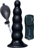 Ram Inflatable Vibrating Anal Expander Butt Plug with Wired Remote Control - Black