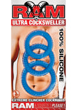 Ram Ultra Cocksweller Silicone Cock Rings - Blue
