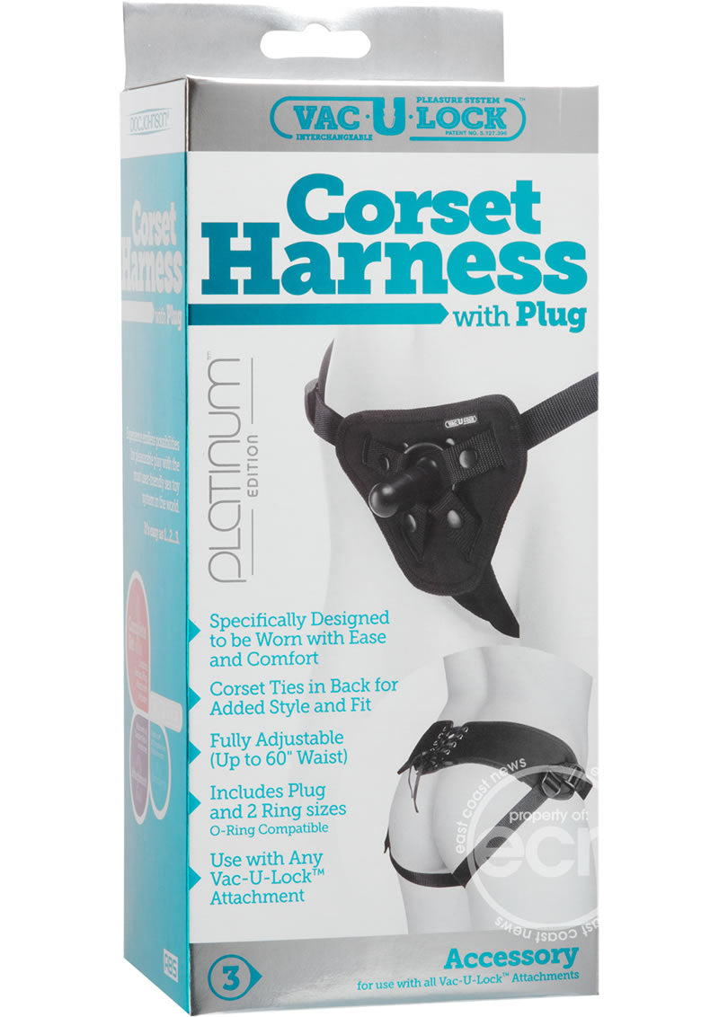 Vac-U-Lock Platinum Corset Harness - Black