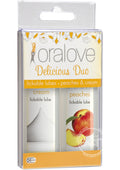 Oralove Delicious Duo Lickable Peaches and Cream Water Based Lubricant 1oz (2 per set)