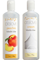 Oralove Delicious Duo Lickable Peaches and Cream Water Based Lubricant 1oz (2 per set)