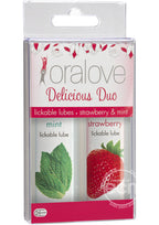 Oralove Delicious Duo Lickable Strawberry and Mint Water Based Lubricant 1oz (2 per set)