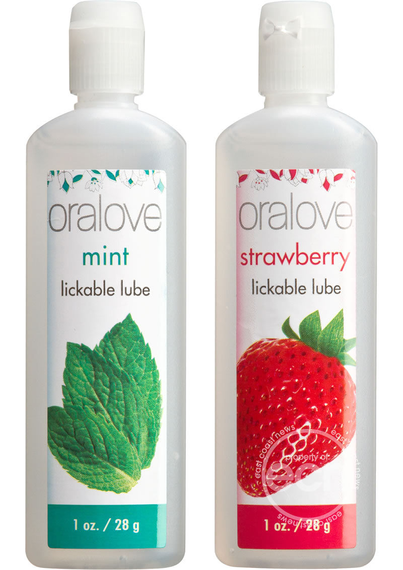 Oralove Delicious Duo Lickable Strawberry and Mint Water Based Lubricant 1oz (2 per set)