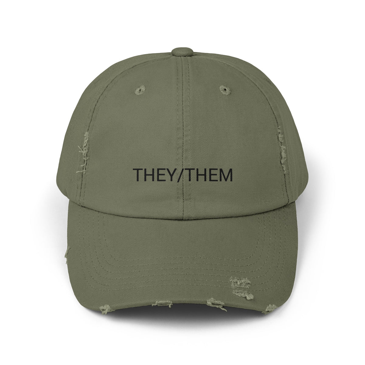 THEY/THEM Distressed Cap in 6 colors