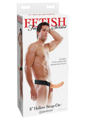 Fetish Fantasy Series Hollow Strap-On Dildo and Adjustable Harness 8in - Vanilla
