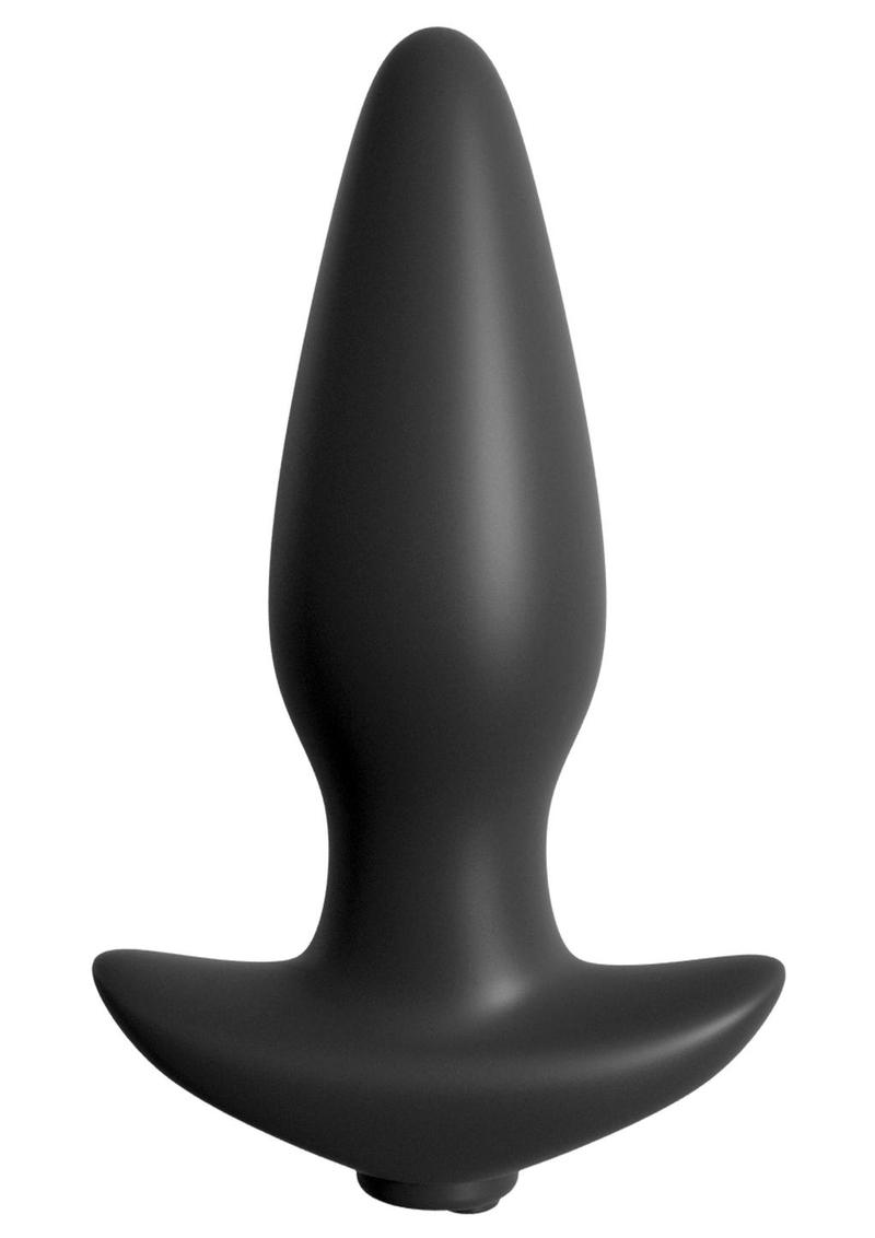 Anal Fantasy Collection Silicone Plug with Remote Control 4in - Black