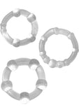 Ram Beaded Cock Rings (3 pack) - Clear