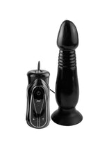 Anal Fantasy Collection Silicone Vibrating Anal Probe with Wired Remote Control - Black