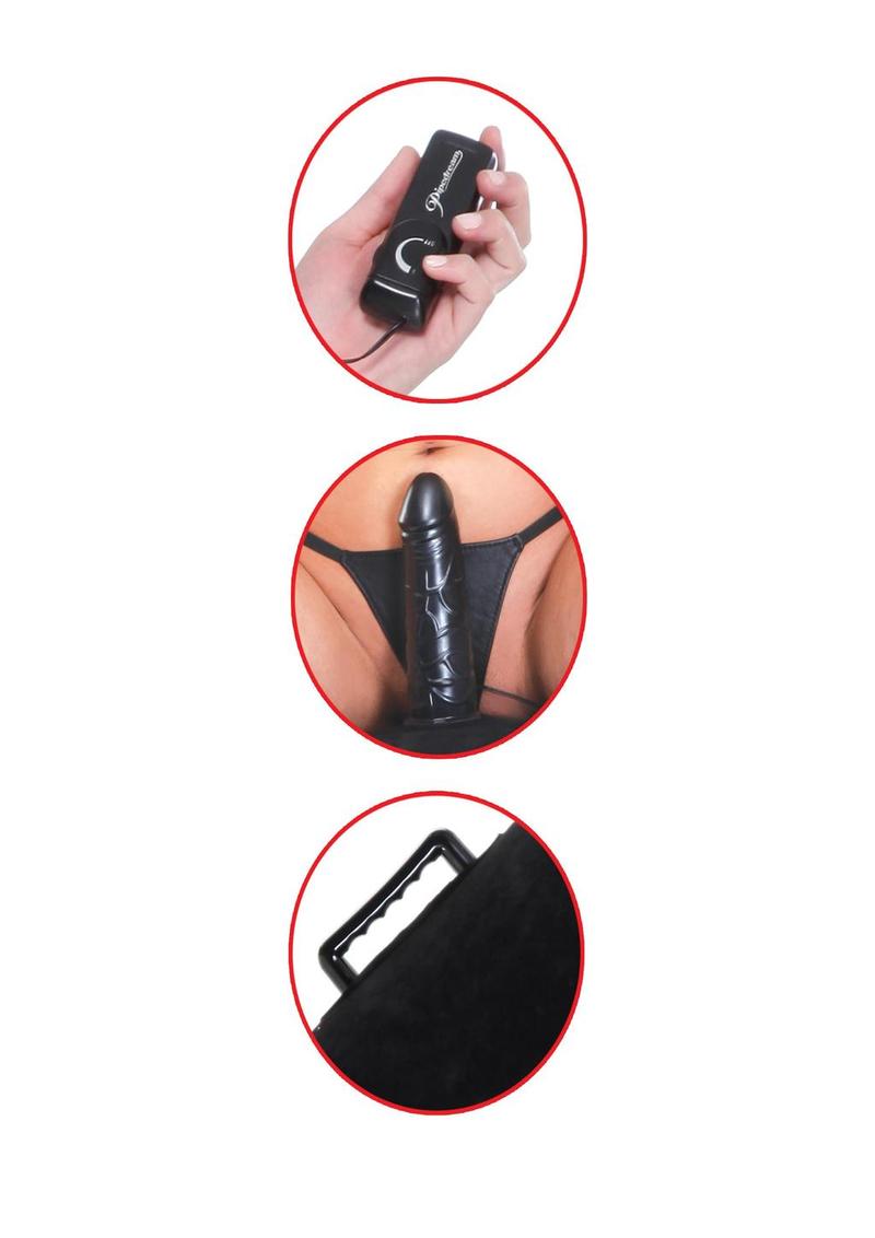 Fetish Fantasy Series Inflatable Luv Log Position Pillow with Vibrating Dildo and Wired Remote Control 5in - Black