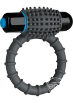 OptiMALE Silicone Vibrating Cock Ring with Bullet - Slate