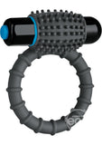 OptiMALE Silicone Vibrating Cock Ring with Bullet - Slate