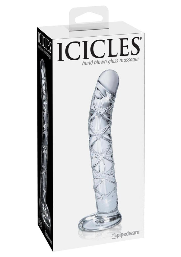 Icicles No. 60 Glass P-Spot Dildo 6in - Clear
