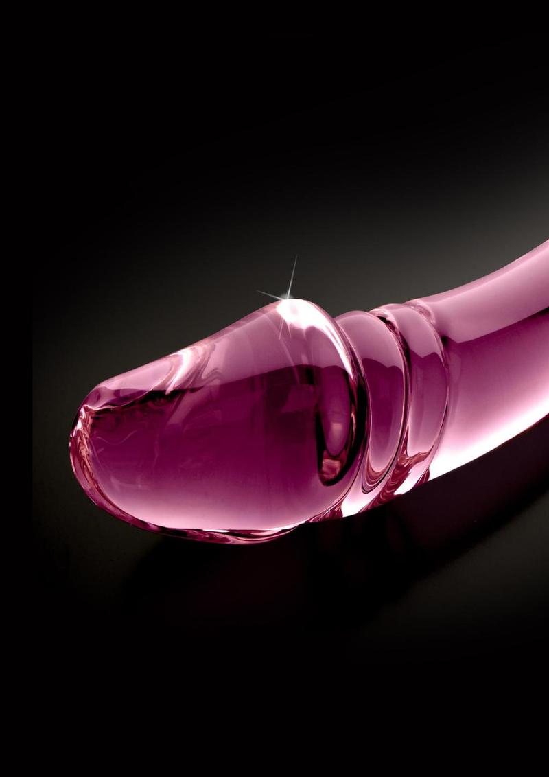 Icicles No. 57 Double-Sided Textured Glass Double Dildo 9in - Pink