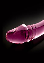 Icicles No. 57 Double-Sided Textured Glass Double Dildo 9in - Pink