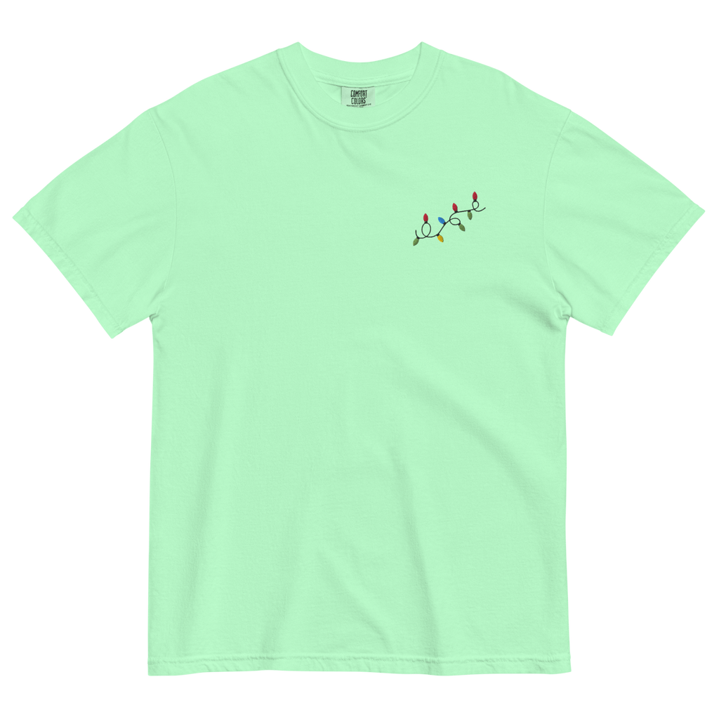 Christmas Lights Embroidered T-Shirt