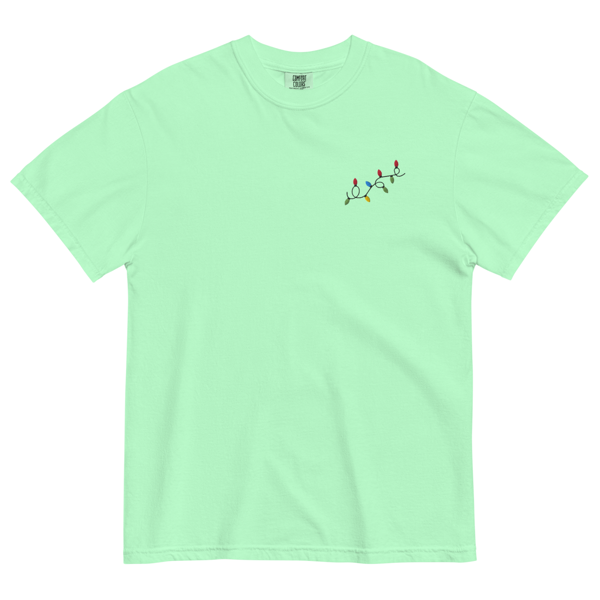 Christmas Lights Embroidered T-Shirt