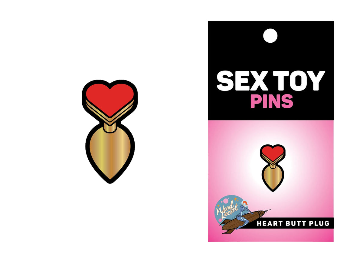 Heart Butt Plug Enamel Pin
